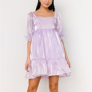 Lavender Babydoll Mini Dress